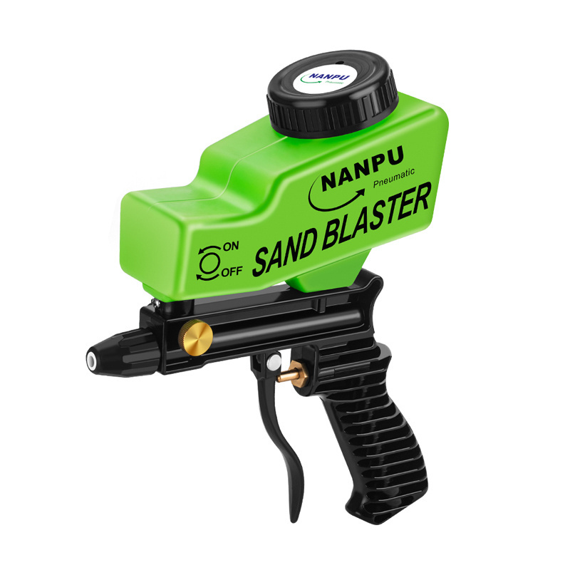 OEM Color Metal Body Gravity Feed Sand Blaster Mini Air Hand Held Portable Sandblasting Gun Set With Ceramic Nozzles