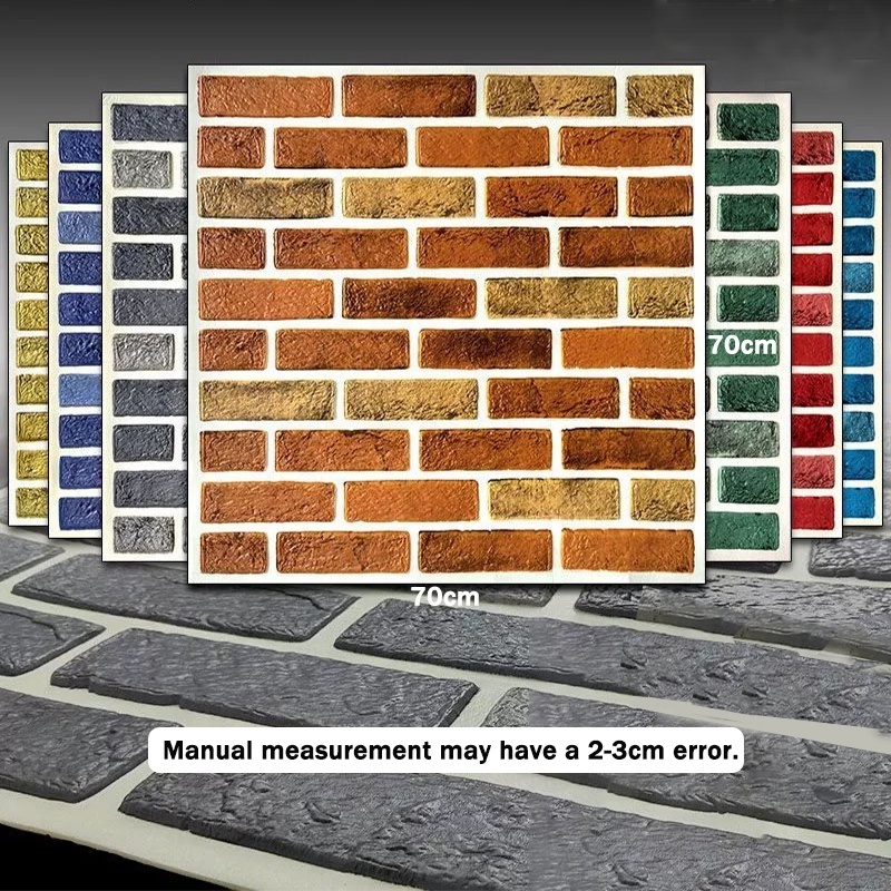 foam 3d brick wallpaper peel and stick wall coating interior decoration