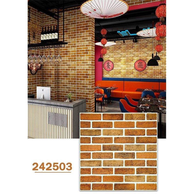 foam 3d brick wallpaper peel and stick wall coating interior decoration