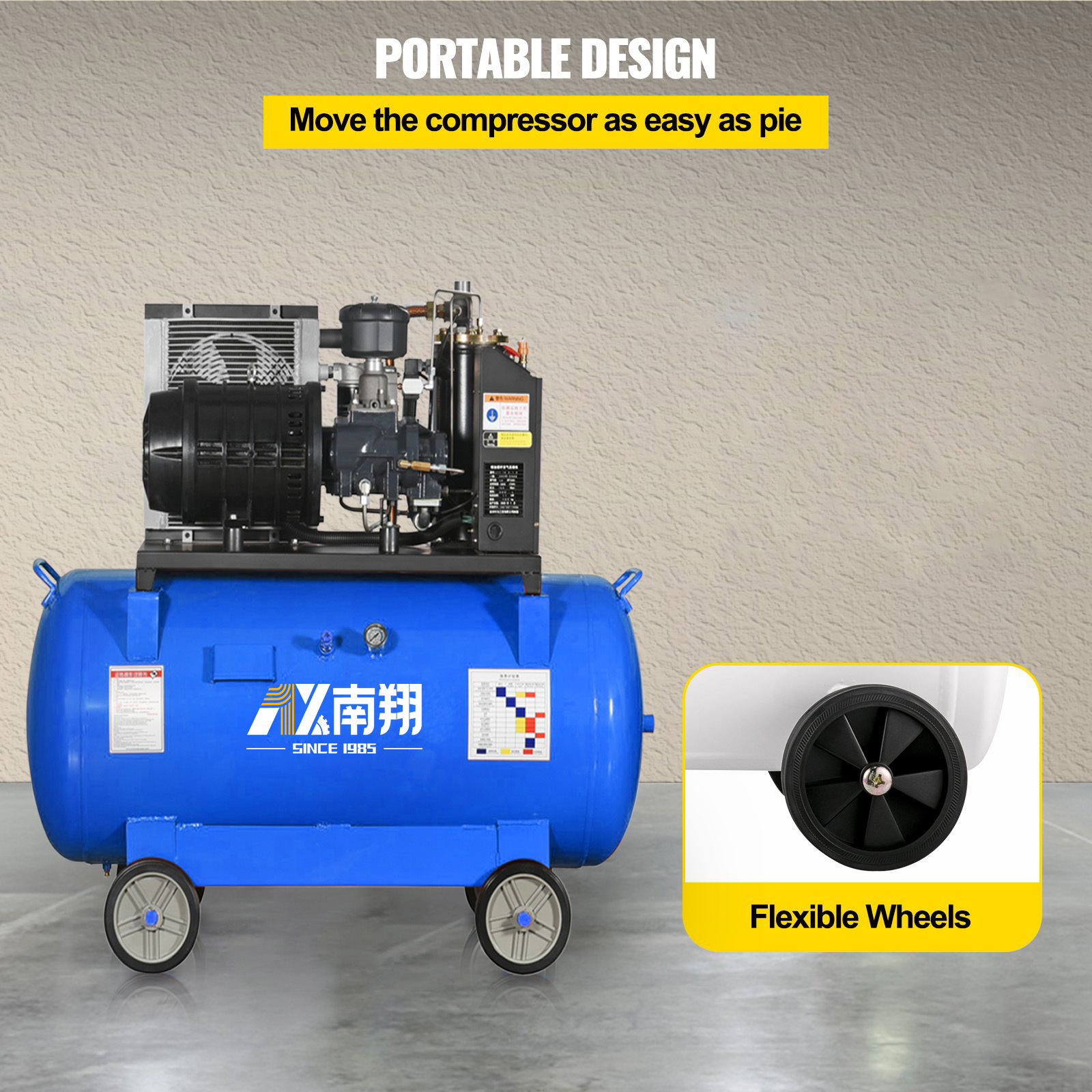 Home Small High Pressure Mini screw air compressor with 200L air tank for car 7.5kw 10HP portable compressor