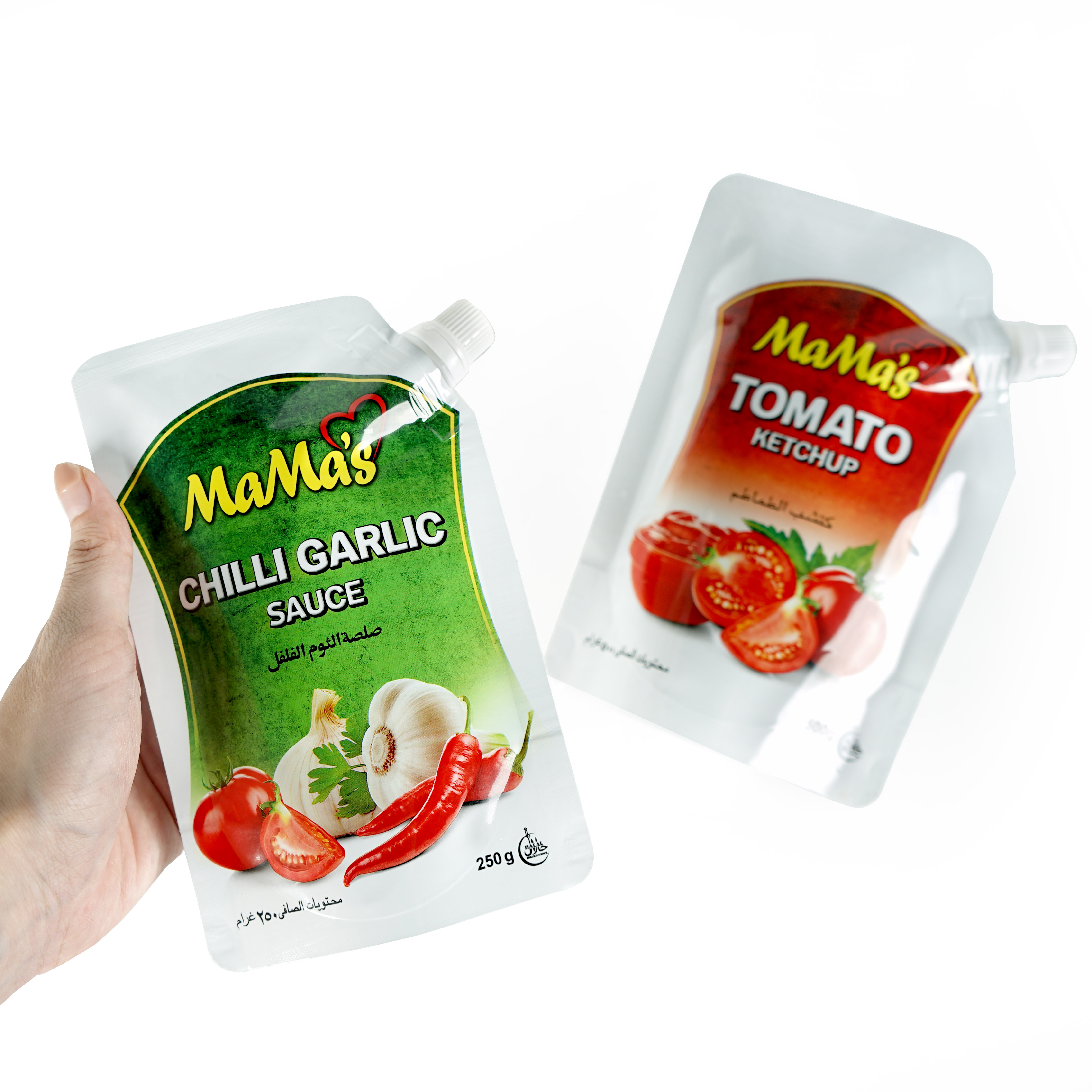 Top Quality Tomato Ketchup Condiment Chilli Garlic Stand Up Pouch Plastic Packaging Bags Knorr Sauce Packets