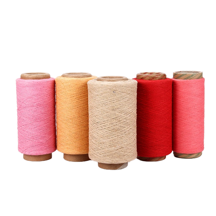 Colorful Wool Cotton Yarn Multicolored Sections Dyeing Recycled Polyester Cotton Yarn Sewing Thread For Sweater Knitting