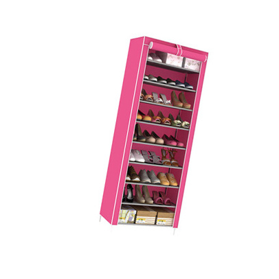 Promotional top quality detachable stackable two row storage rack fabric storage shelf shoe rack