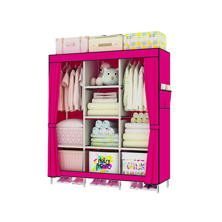 Wholesale Folding Portable Closet Non-woven Fabric Wardrobe