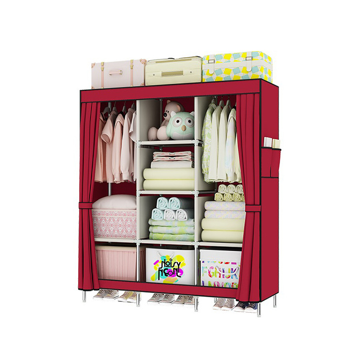 Wholesale Folding Portable Closet Non-woven Fabric Wardrobe