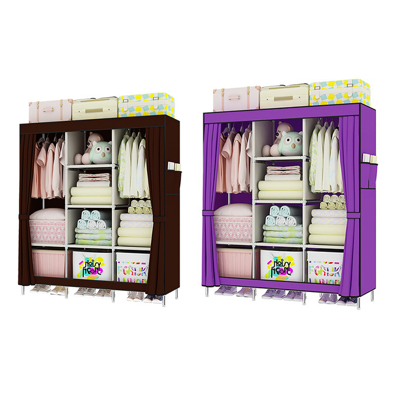 Hot Selling Heavy Duty Non Woven Fabric Storage Simple Wardrobe