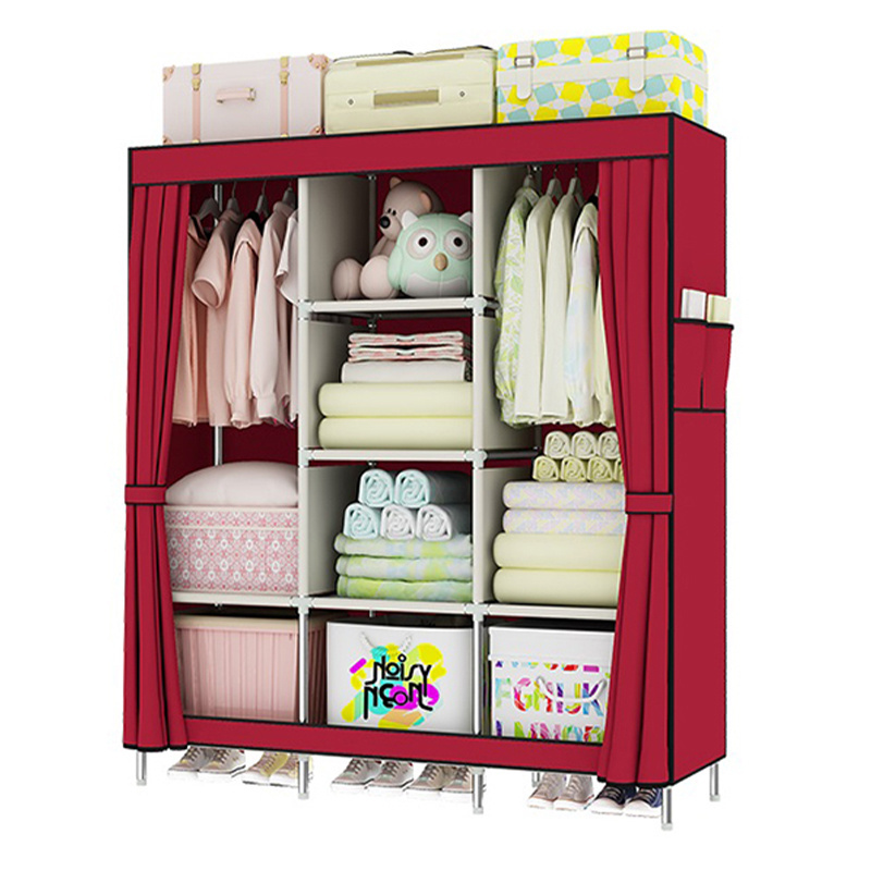 Hot Selling Heavy Duty Non Woven Fabric Storage Simple Wardrobe