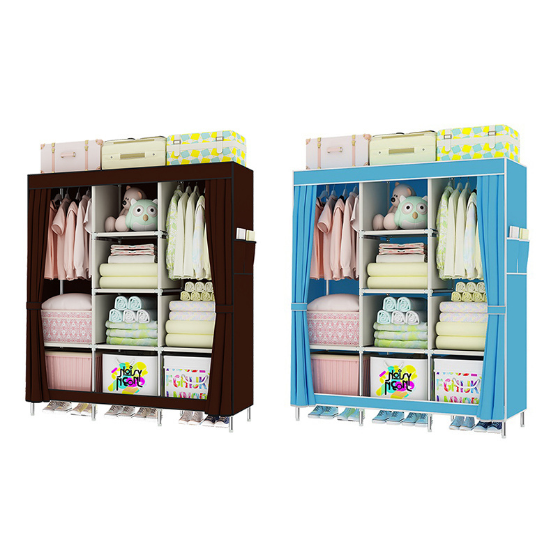 Hot Selling Heavy Duty Non Woven Fabric Storage Simple Wardrobe