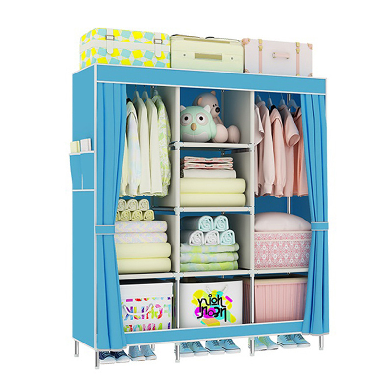 Hot Selling Heavy Duty Non Woven Fabric Storage Simple Wardrobe