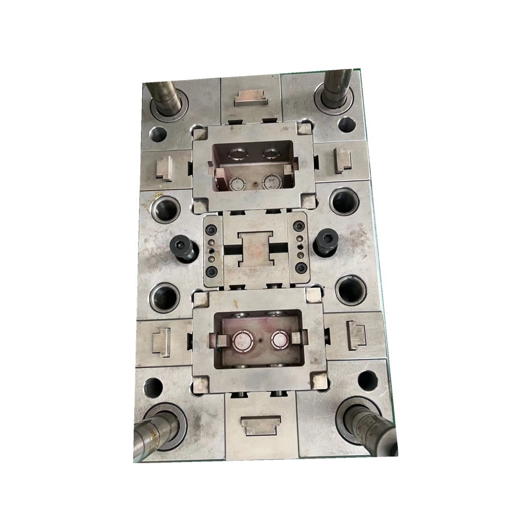 Video!Professional factory 2 cavity cold runner precision electrical plastic PVC junction box injection template moulding