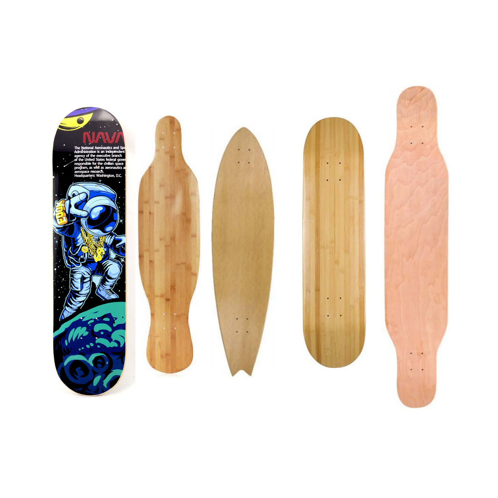 Wholesale cheap 8 ply maple 7.75 inch heat transfer printing graphic blank skateboard deck for gift