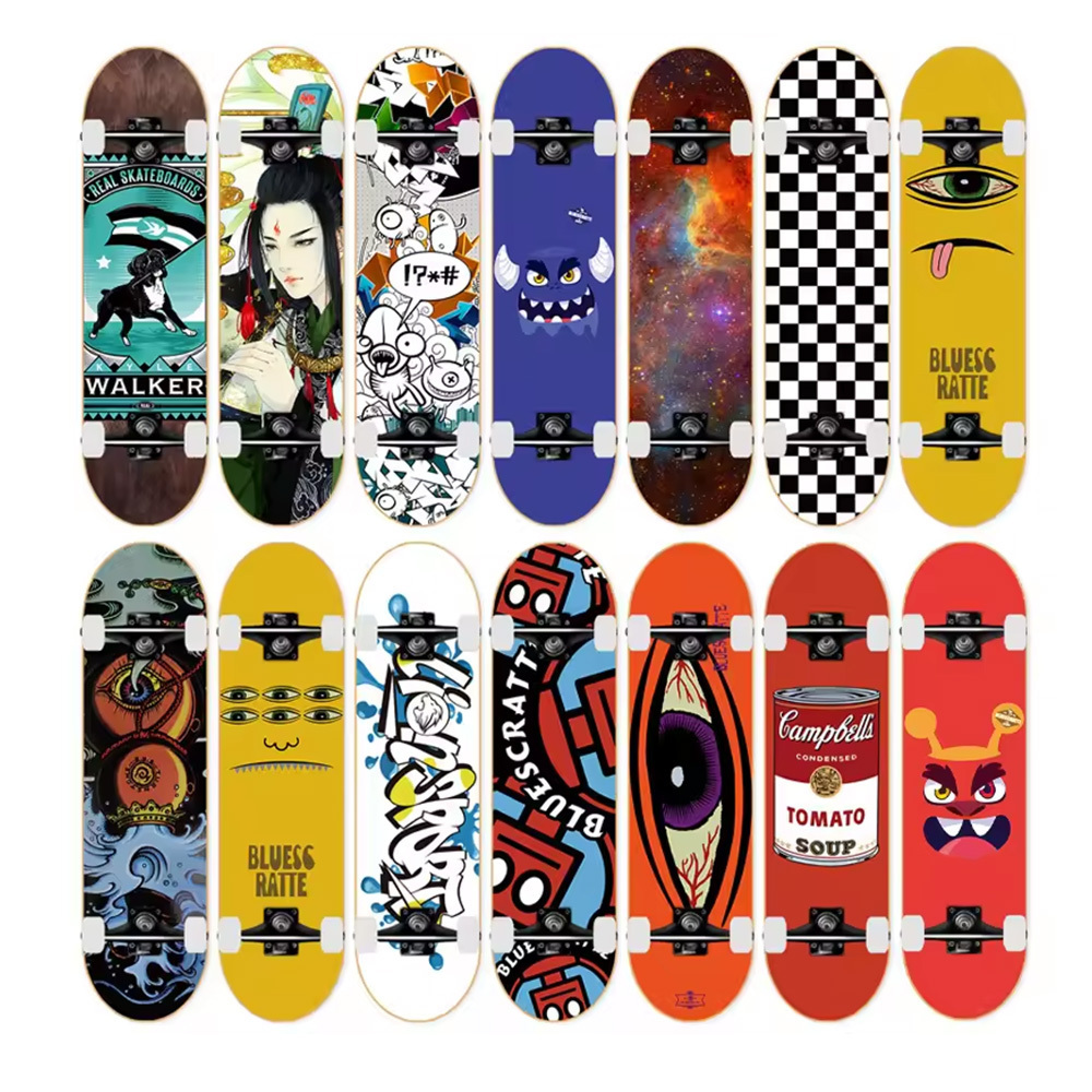 Colorful Pattern Longboard Flying Skateboard Complete Deck Wood Deck Skate Board Outdoor Extreme Sports Complete Long Board