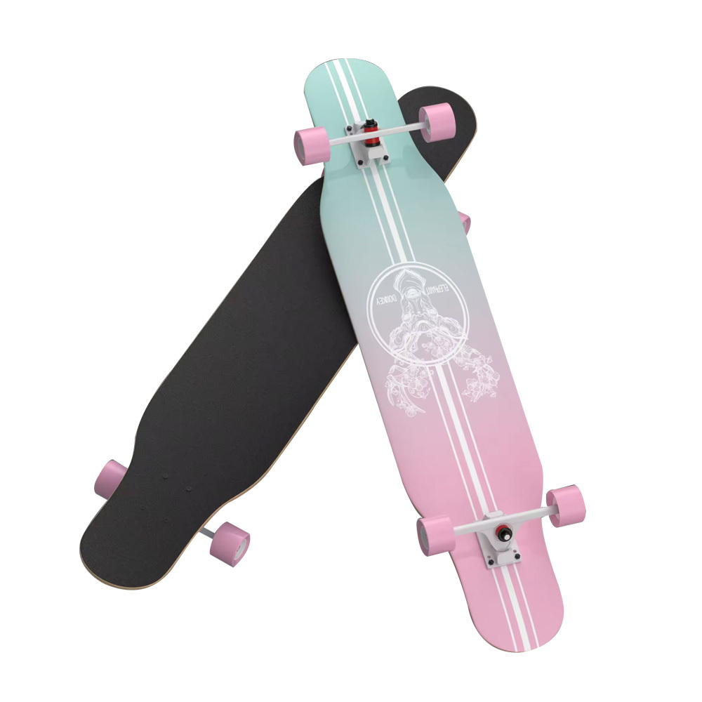 Colorful Pattern Longboard Flying Skateboard Complete Deck Wood Deck Skate Board Outdoor Extreme Sports Complete Long Board