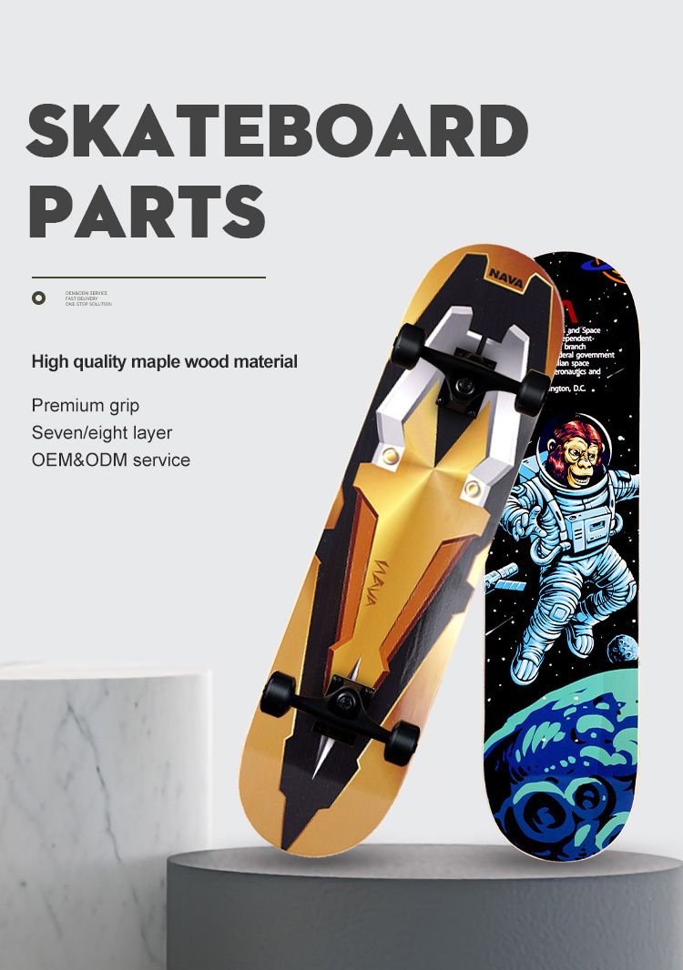 Colorful Pattern Longboard Flying Skateboard Complete Deck Wood Deck Skate Board Outdoor Extreme Sports Complete Long Board