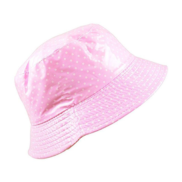 Women Packable Lady polyester Bucket Rain Hat Waterproof Bucket Hat