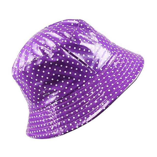 Women Packable Lady polyester Bucket Rain Hat Waterproof Bucket Hat