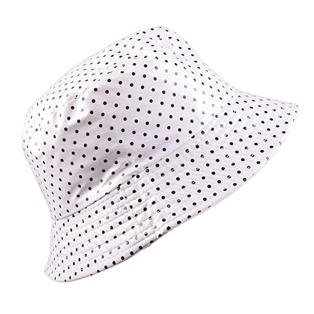 Women Packable Lady polyester Bucket Rain Hat Waterproof Bucket Hat