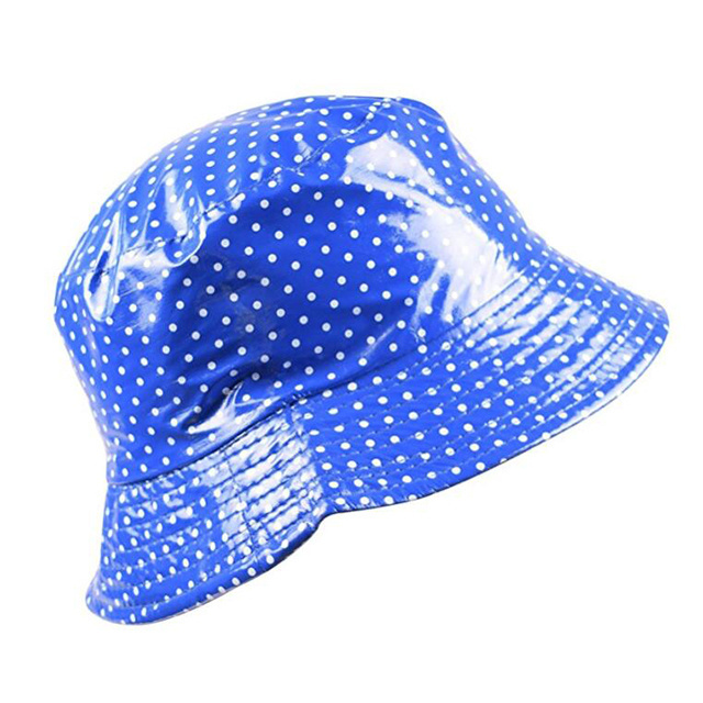 Women Packable Lady polyester Bucket Rain Hat Waterproof Bucket Hat