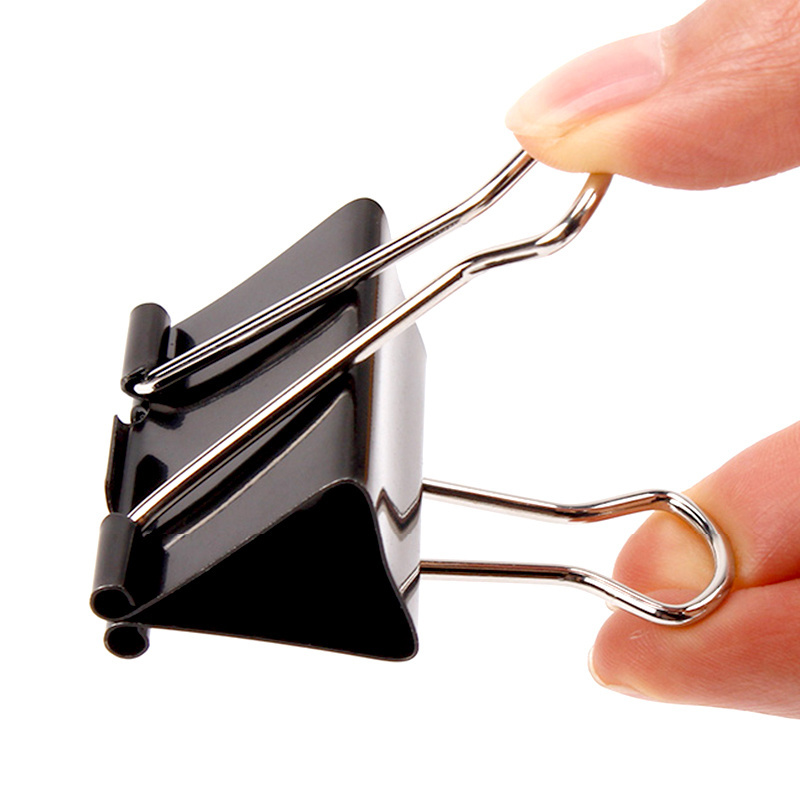 ANI Office Supplies Black Stainless Steel Flat paper Metal Binder Clip Stationary