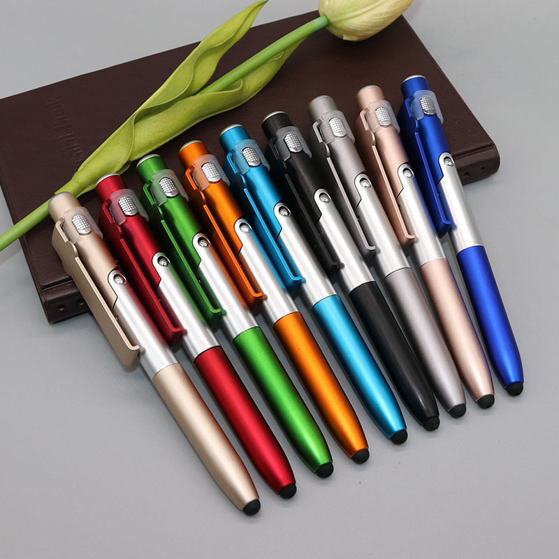 Custom Lamp Pen Multi-function Mobile Phone Stand LED Light Touch Screen Capacitance Tool Ballpoint Pen