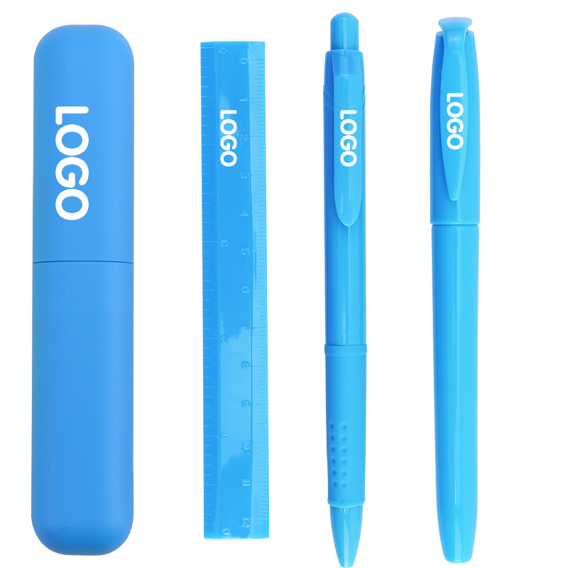 ANI Free Sample Convenient  Carry Stationery Set School Supplie  Stationery Set Ball Point Pen Rulers Pencil  Kid Stationery Set