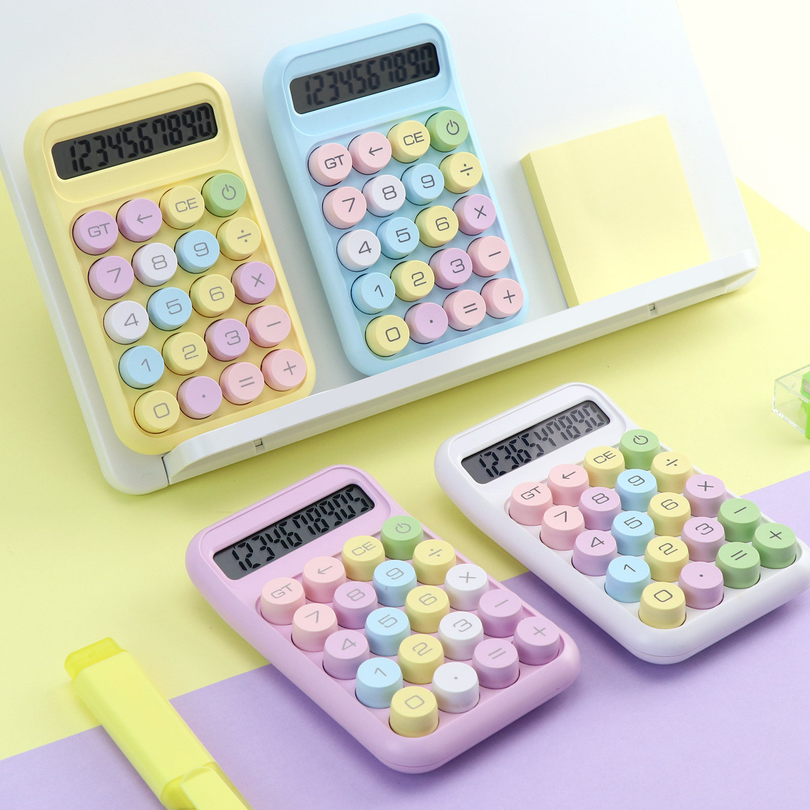 ANI Hot Selling Cute Small Calculators 12 Digit Macaron Style Office Learning Calculator