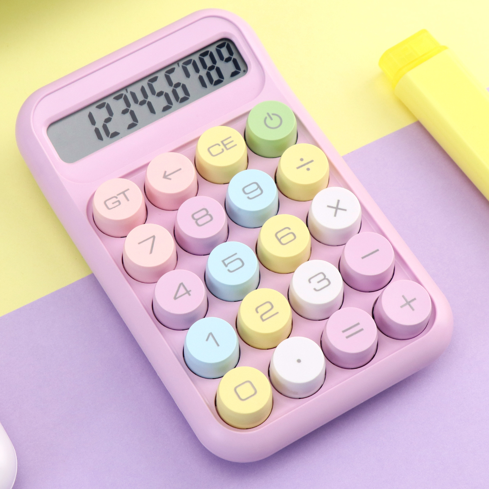 ANI Hot Selling Cute Small Calculators 12 Digit Macaron Style Office Learning Calculator