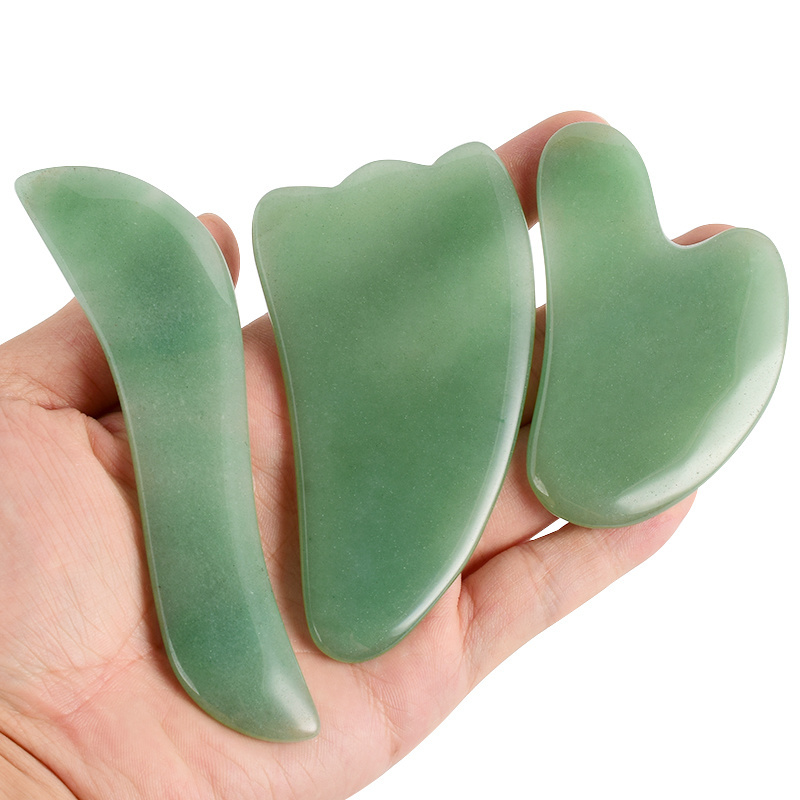 High quality green Face Massager skin care Anti aging Jade Roller Stone natural stone jade roller jade roller and gua sha