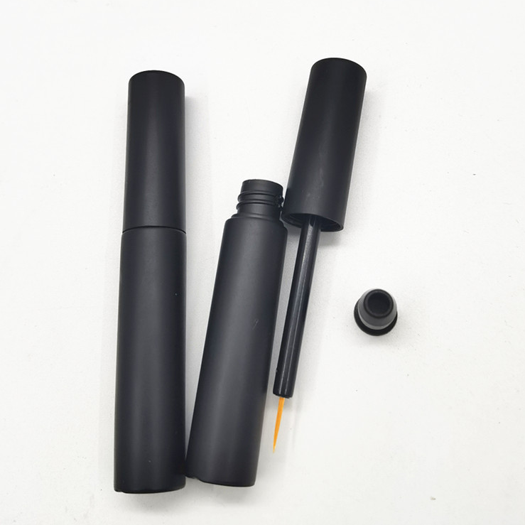 12cm black plastic Mascara Eyelash tube 4ml matte black silica gel brush eyeliner packaging container mascara brushes