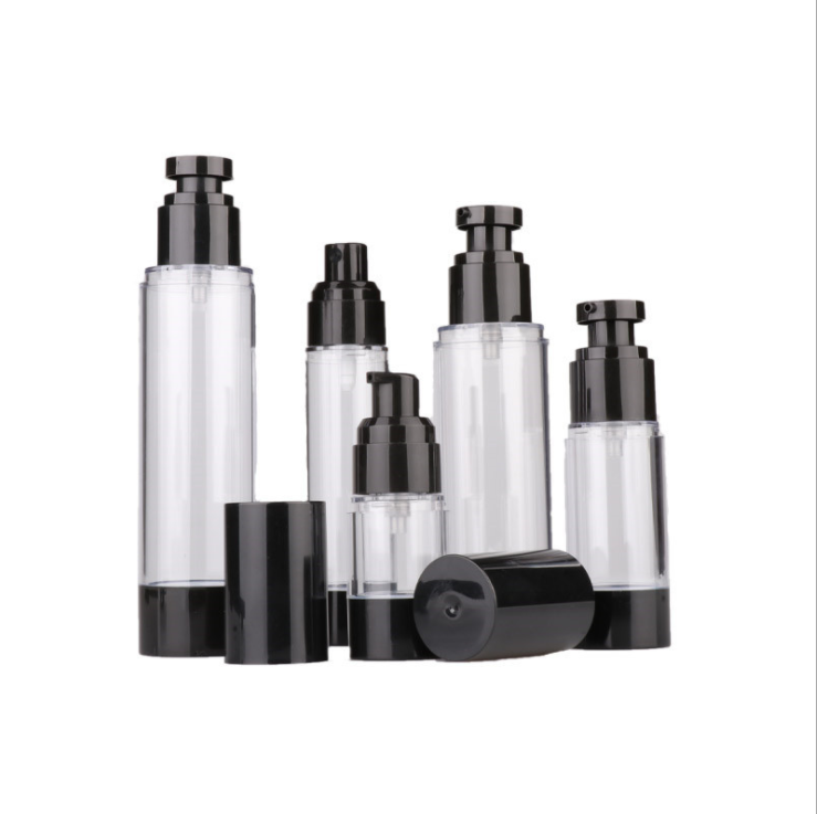 15ml 30ml 50 100 Luxury black/gold airless pump bottle serum bottle cosmetic packaging containers airless bottle