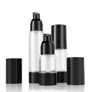 15ml 30ml 50 100 Luxury black/gold airless pump bottle serum bottle cosmetic packaging containers airless bottle