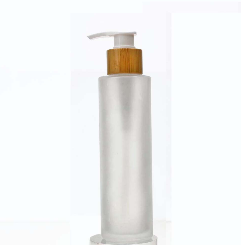 30ml 50ml 100ml 120ml 150ml bamboo glass bottle with bamboo/wooden lid for skin care glass bottles cosmetic packaging