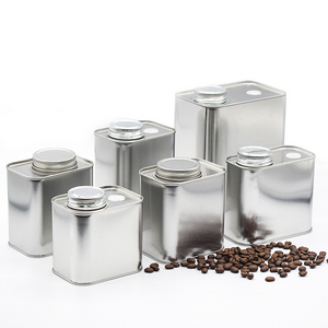 Metal tea tin can tinplate cans Square Rectangle Aluminum Tin Candy jar Metal Box coffee tin can packaging christmas gift box