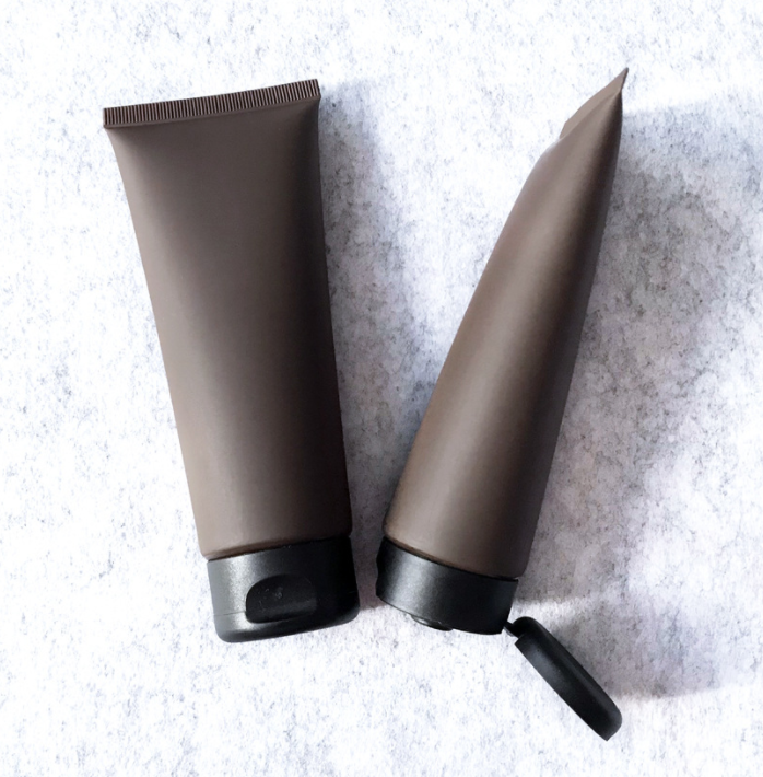 50ml 100ml 200ml PE plastic shiny brown matt brown white cream soft tube cleanser tube hand lotion tube with black flip lid