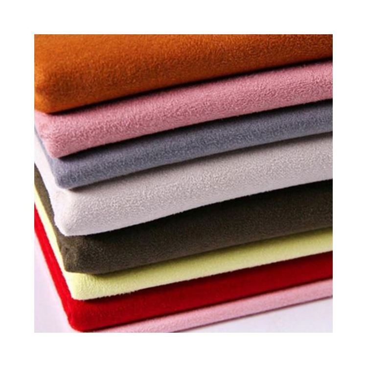 Suede Fabric Knitted Spandex Scuba Suede Fabric Faux Leather Brushed Stretch Microfiber Fabric