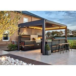 Custom Powder Coated Aluminum Alloy Outdoor Kitchen Gas Grill Pergola Frame for Outdoor Cooking