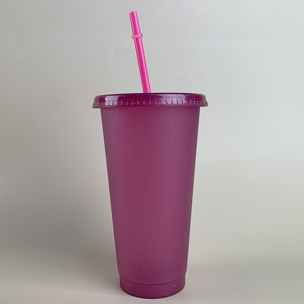 BPA Free 16oz 24 oz Creativity Reusable Stadium Cups Portable Clod tumbler Wholesale Plastic Mug With Straw