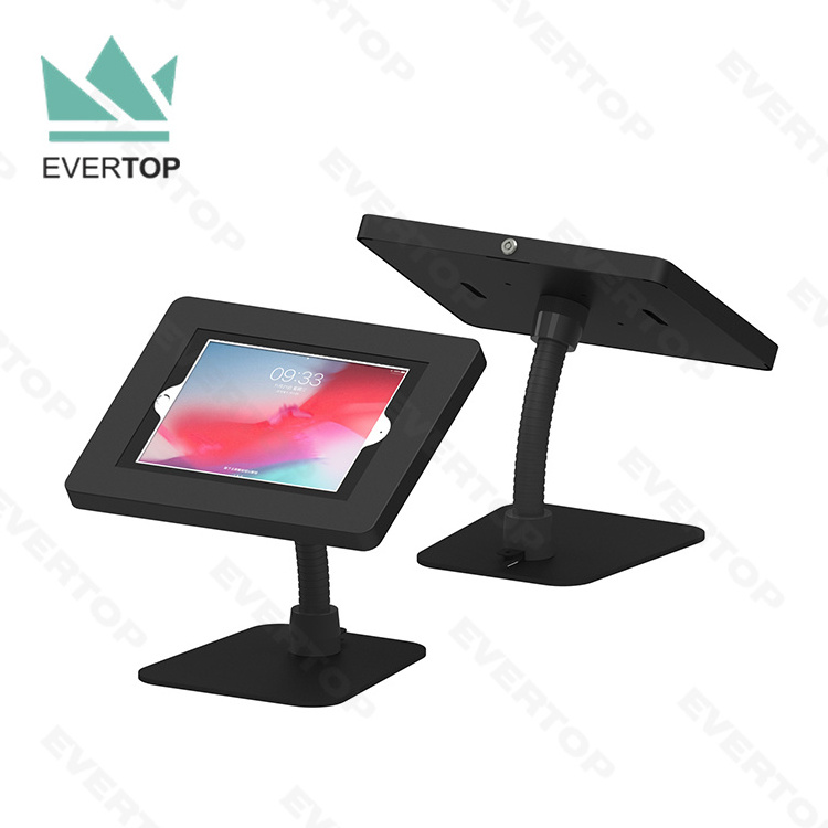 LST04B-C Flex Gooseneck Desk top for iPad Tablet Anti Theft Display Stand, Desktop Display for iPad Tablet Kiosk Survey Stand