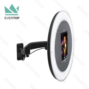 PBW01 Wall Mounted 18" Ring Light LED Photo Booth Kiosk for 9.7-12.9" iPad Air Pro Photo Booth Tablet Kiosk Ringlight Photobooth