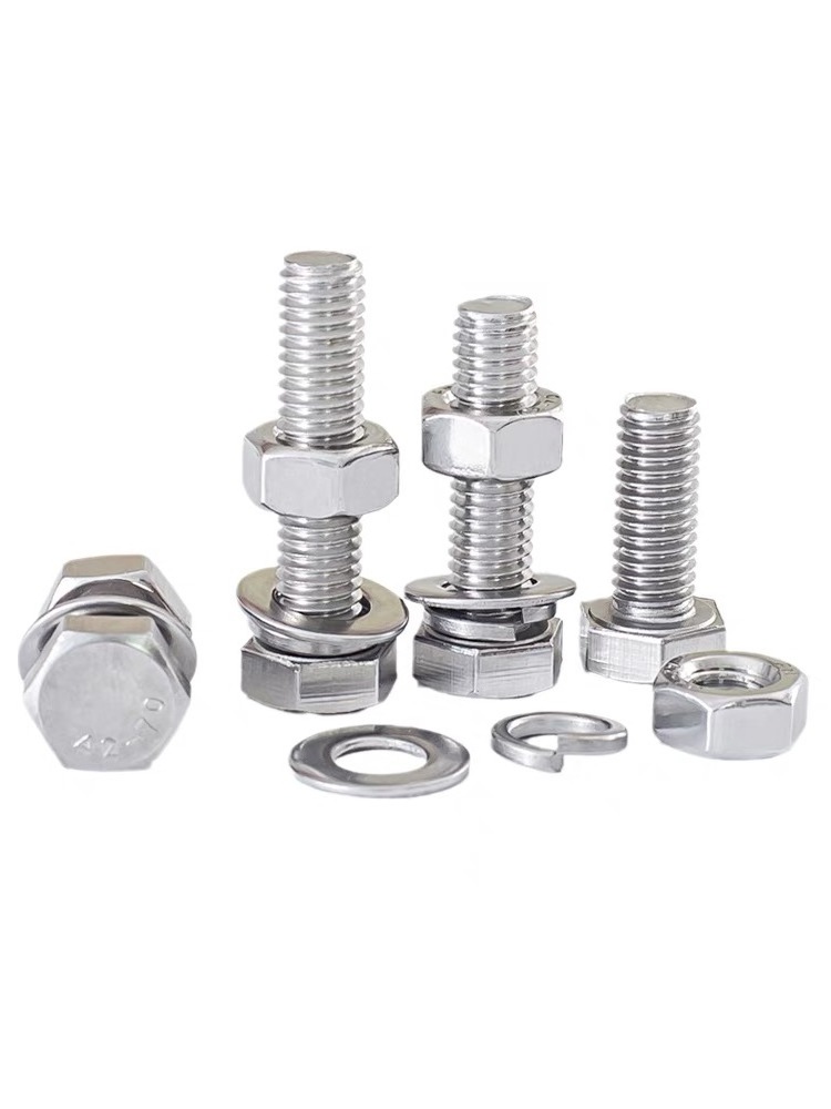 Bolt and Nut Screw Washer  screw nut  A2-70-A4/80  Stainless steel hexagonal bolts and nuts