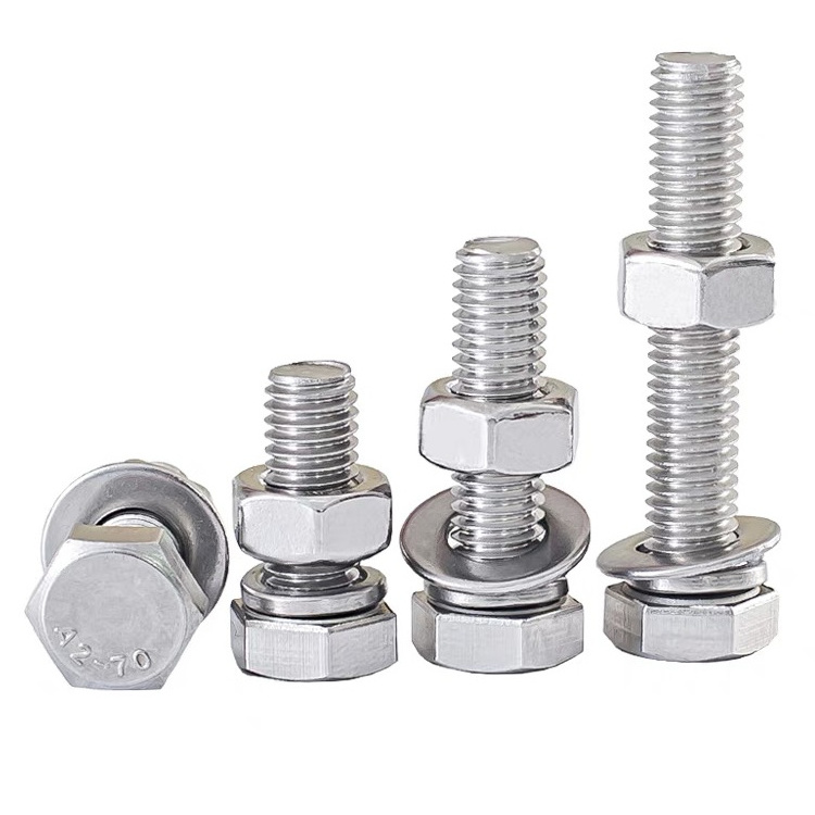 Bolt and Nut Screw Washer  screw nut  A2-70-A4/80  Stainless steel hexagonal bolts and nuts