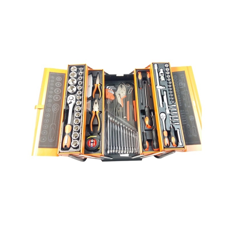 85 iron box toolbox set with vehicle maintenance tool Portable folding toolbox set auto repair machinery maintenance truck  tool