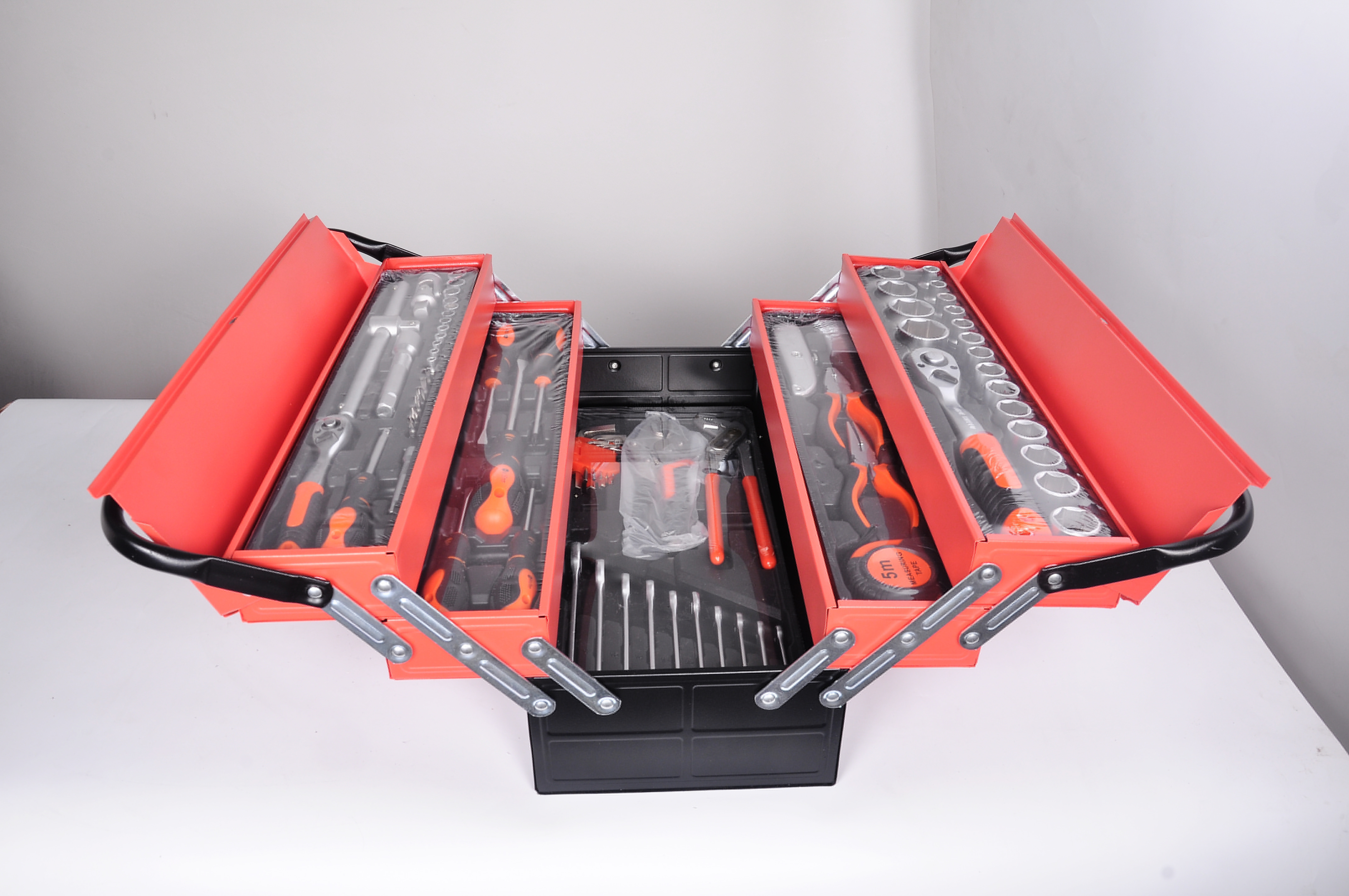 85 iron box toolbox set with vehicle maintenance tool Portable folding toolbox set auto repair machinery maintenance truck  tool