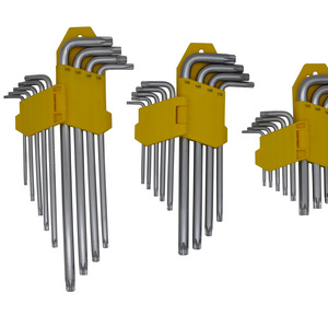 Fast shipping Long 9pcs set of Torx hex key T10 T15 T20 T25 T27 T30 T40 T45 T50 Star Hex/Allen Keys Torx Wrench with Hole