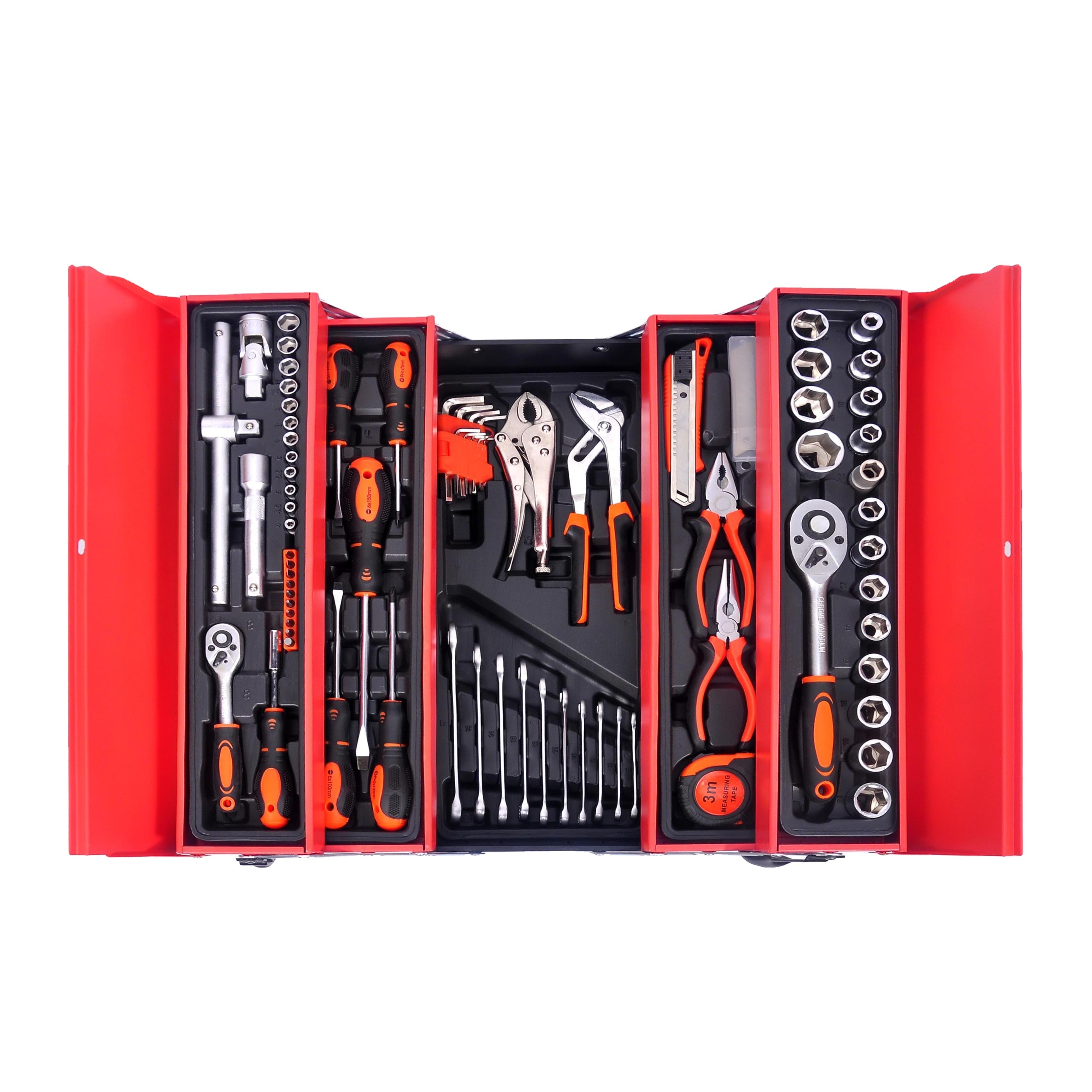 85 iron box toolbox set with vehicle maintenance tool Portable folding toolbox set auto repair machinery maintenance truck  tool