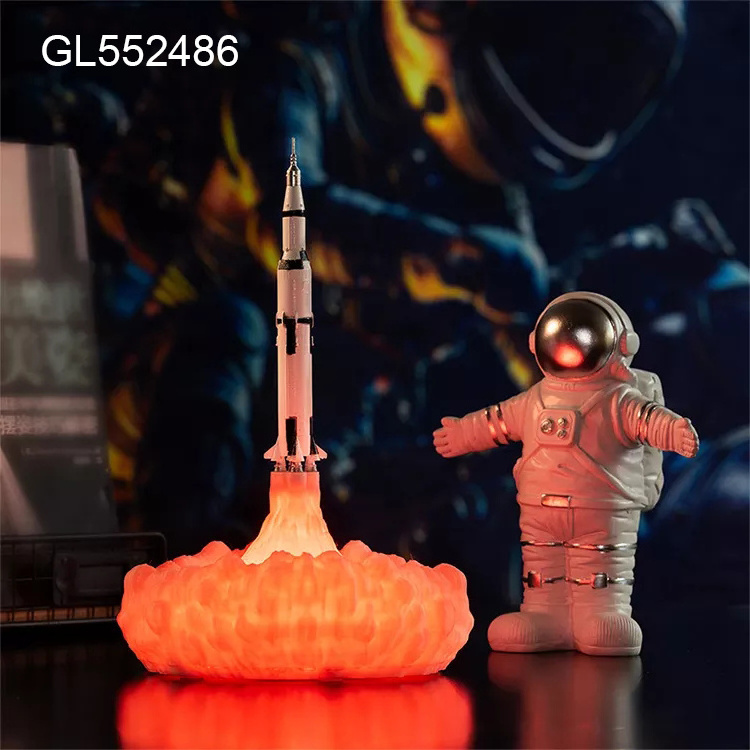 3D Print Rocket Lamp Space Shuttle Lamp Night Light with USB Rechargeable For Rocket Lovers