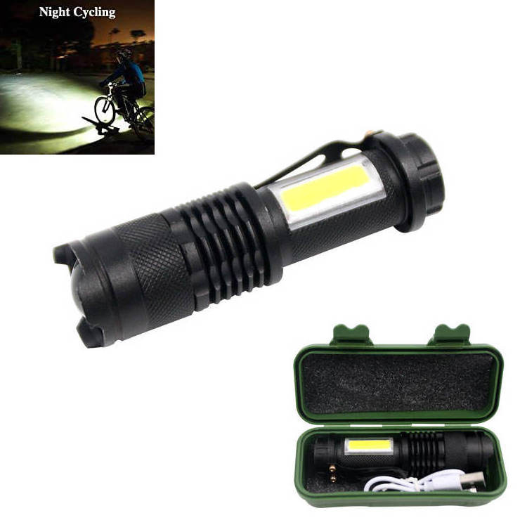 LED flashlight mini, New design zoomable led flashlights Aluminum rechargeable led flashlight waterproof with case