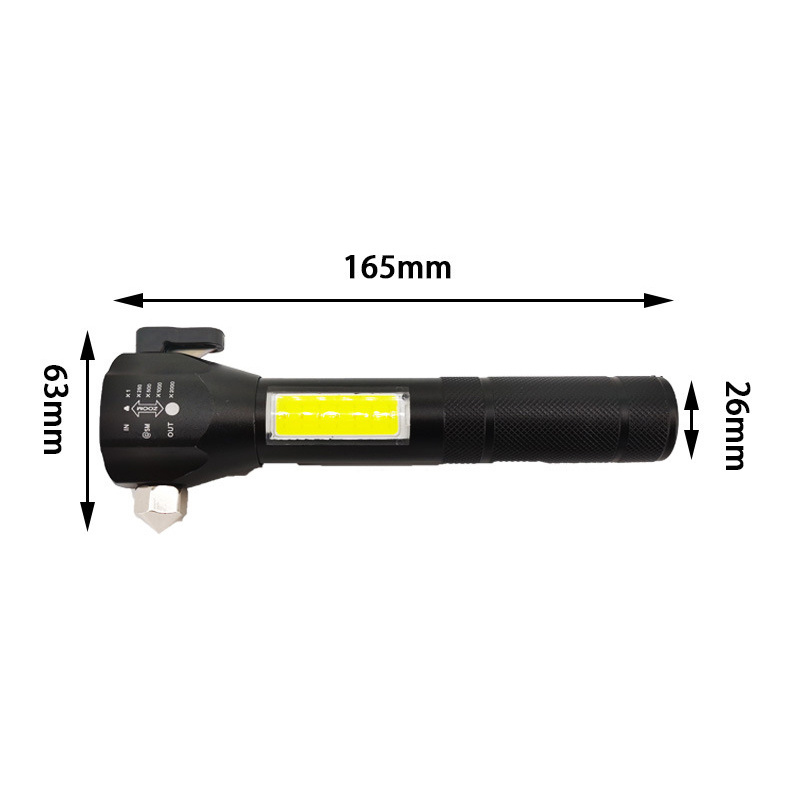 Multifunction Super Bright Powerful COB Torch LED Waterproof Rechargeable Emergency Tactical Flashlight 18650 Battery 80 DC 6V