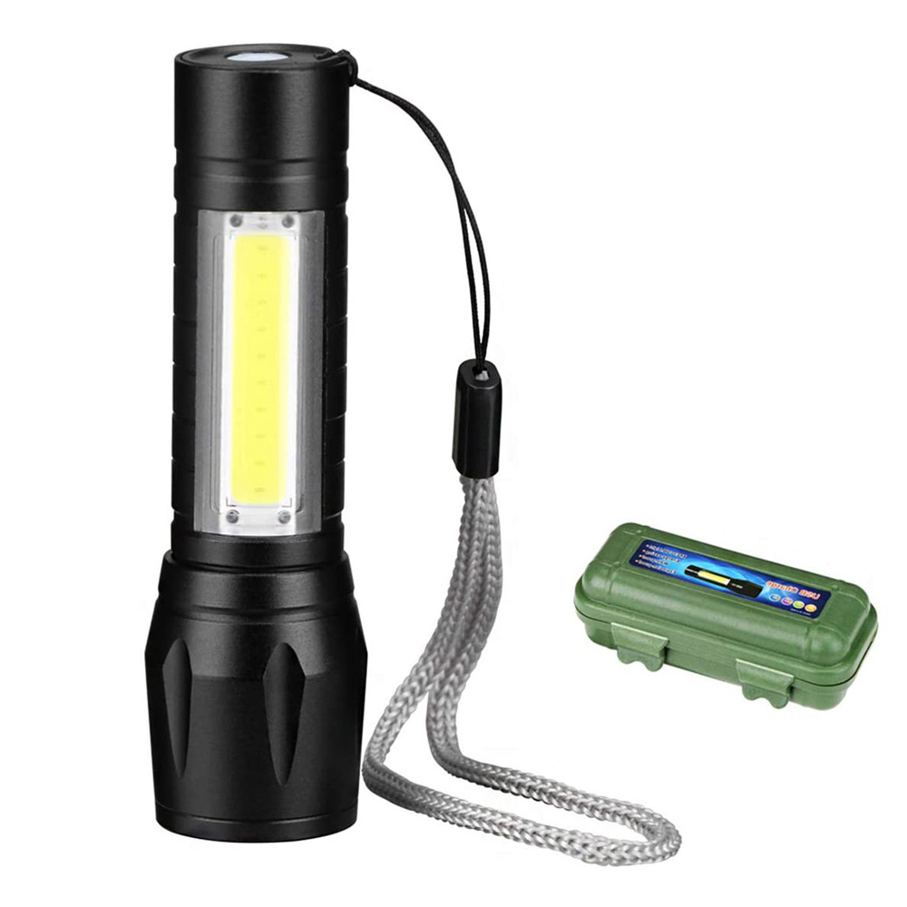 Outdoor High Power Camping Waterproof Flash Light Set USB Portable Powerful Rechargeable Tactical Torch LED Zoomable Flashlight