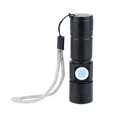 Zoomable Strobe High Power Led Torch Flashlight Rechargeable Baton Tactical Flashlight